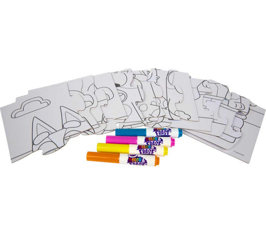 Bluey Color and Erase Reusable Puzzle Set with Markers - US 4370