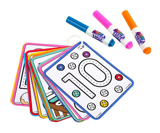 Color & Erase Reusable Activity Set – Alphabet & Number Learning Cards - US 8652