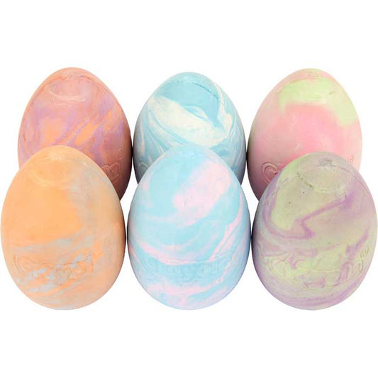 Washable Sidewalk Chalk Eggs, Tie-Dye, 6 Count - US 8297