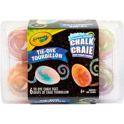 Washable Sidewalk Chalk Eggs, Tie-Dye, 6 Count - US 8297