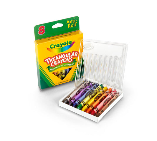Anti-Roll Triangular Crayons 8 ct. - US 2545