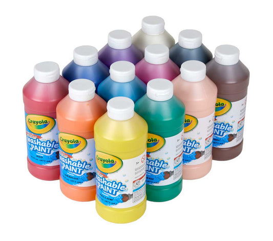 Washable Paint, 12 Count, 16 Ounce Bottles - US 0135