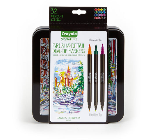 Signature Brush & Detail Dual Ended Markers, 16 Count - US 9842