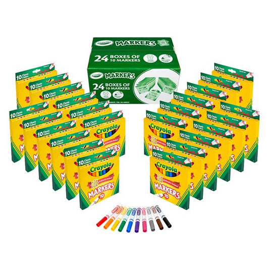 Bulk Marker Set, 24 Boxes of 10 Colors - US 2943