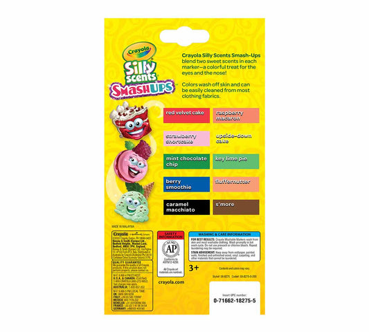 Silly Scents Smash Ups Fine Line Washable Markers, 10 Count - US 0193