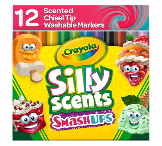 Silly Scents Smash Ups Wedge Tipped Washable Markers, 12 Count - US 6297