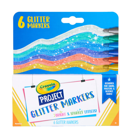 Crayola Project Glitter Markers, 6 Count - US 1003