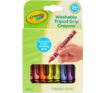 Washable Triangular Grip Crayons, 8 Count - US 3398