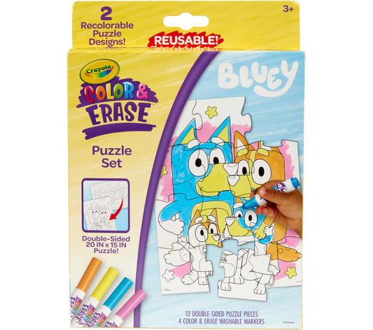Bluey Color and Erase Reusable Puzzle Set with Markers - US 4370