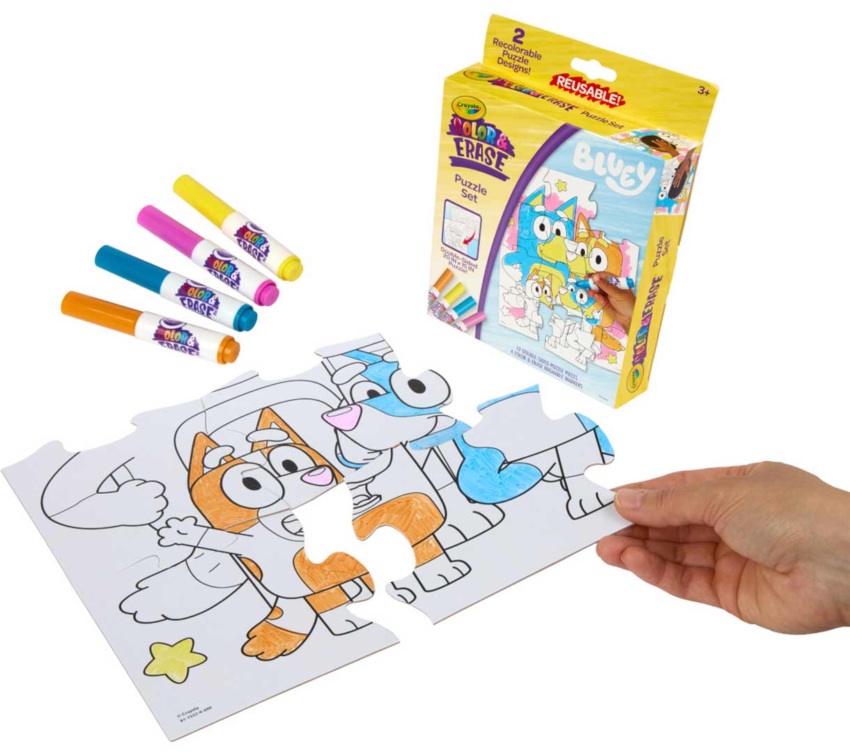 Bluey Color and Erase Reusable Puzzle Set with Markers - US 4370