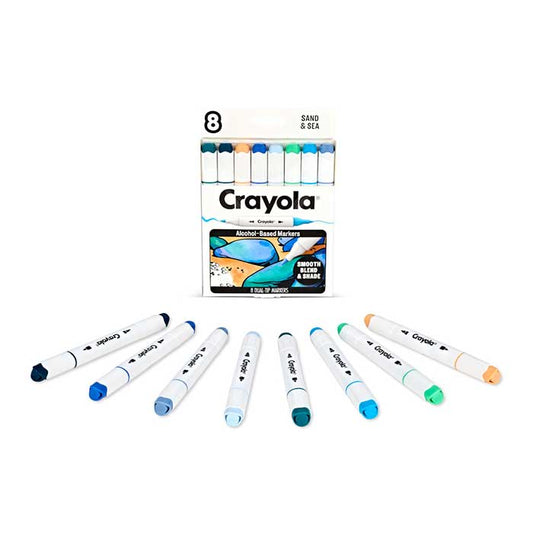 Crayola Color Collections Dual-Tip Alcohol-Based Markers, Sand & Sea, 8ct - US 5851