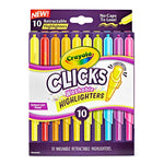 Clicks Retractable Highlighters, 10 count - US 1082